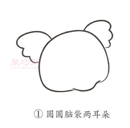 四步怎么画考拉 考拉简笔画的图片