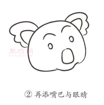 四步怎么画考拉 考拉简笔画的图片