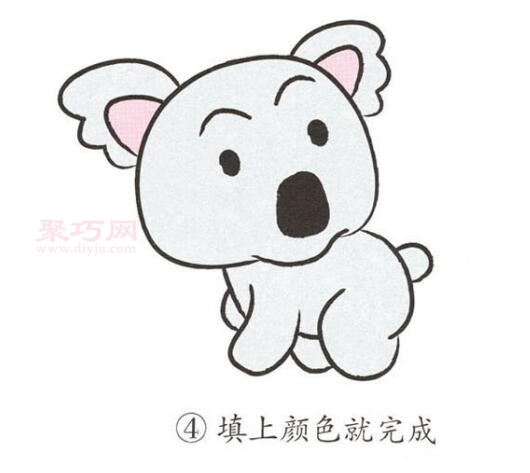 四步怎么画考拉 考拉简笔画的图片