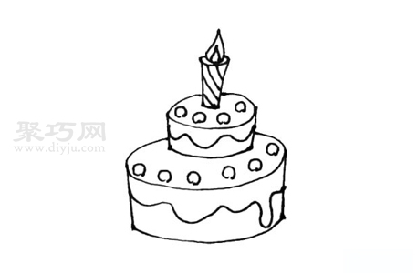小朋友画生日蛋糕 一起来学生日蛋糕的图片