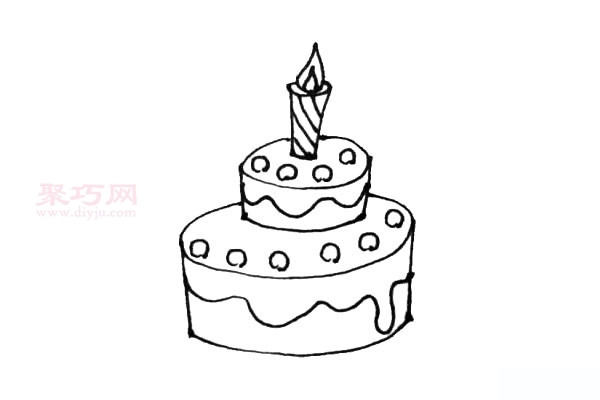 小朋友画生日蛋糕 一起来学生日蛋糕的图片