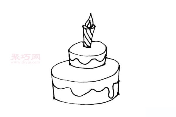小朋友画生日蛋糕 一起来学生日蛋糕的图片