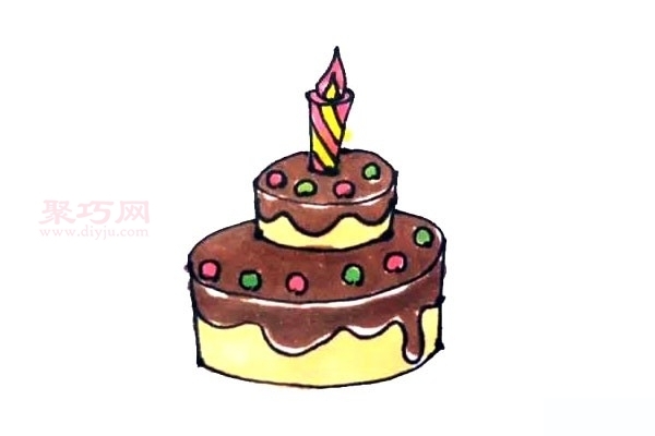 小朋友画生日蛋糕 一起来学生日蛋糕的图片