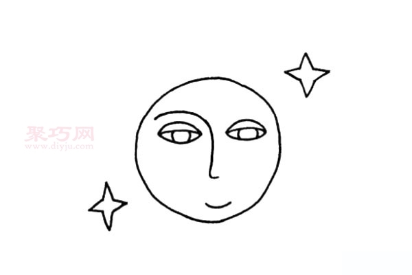 月亮如何画才好看 来看月亮简笔画的图片