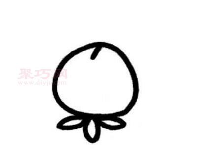 如何画桃子简单又漂亮 桃子简笔画的图片