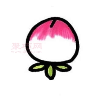 如何画桃子简单又漂亮 桃子简笔画的图片