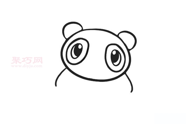 画大熊猫简单又漂亮 教你画大熊猫简笔画的图片